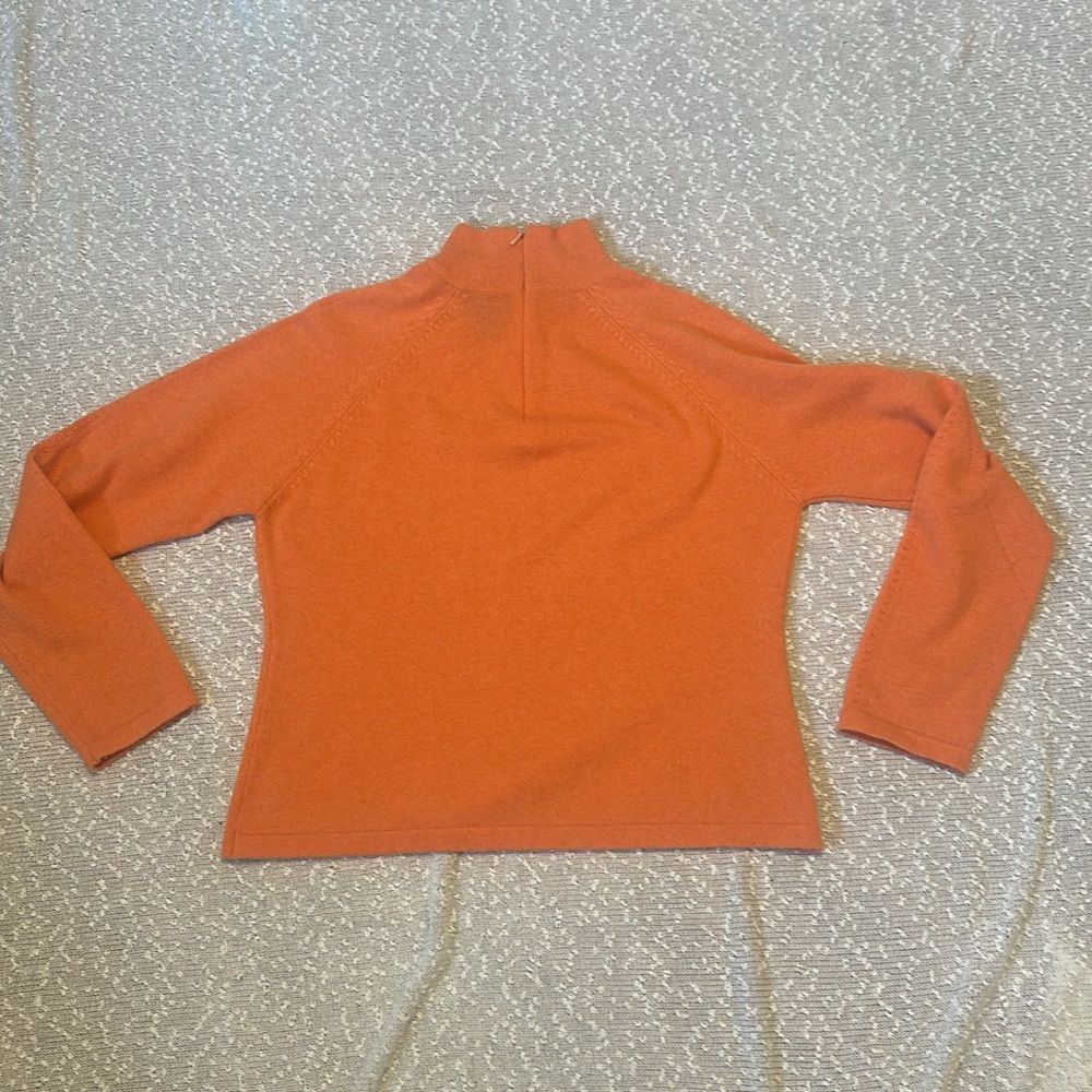 DON RAKOW Cashmere Sweater LARGE Peach - Picture 2 of 10